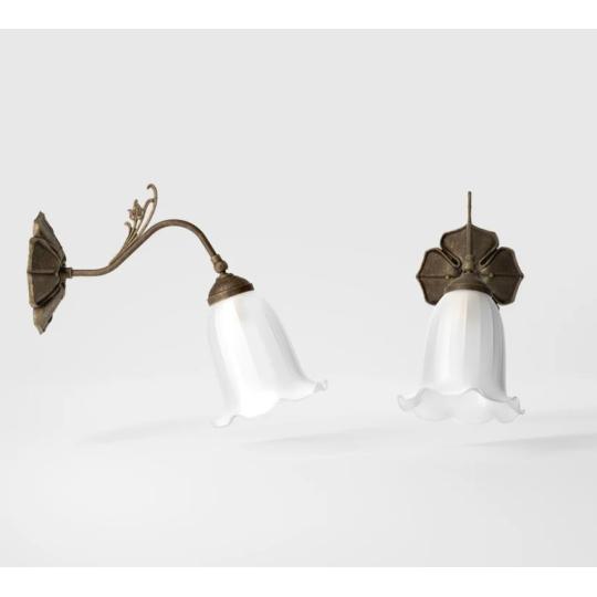 klasicke elegantne secese romanticke nastenne svietidlo lampa spalna mosadzne sklenene kvetinovy tvar mestianske secese antikovane opal sklenene tienidlo.jpg